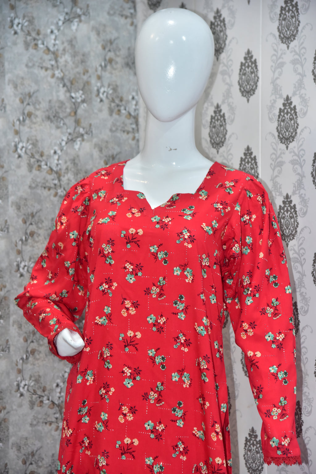 2 Piece Linen Stone Work Stitched Suit