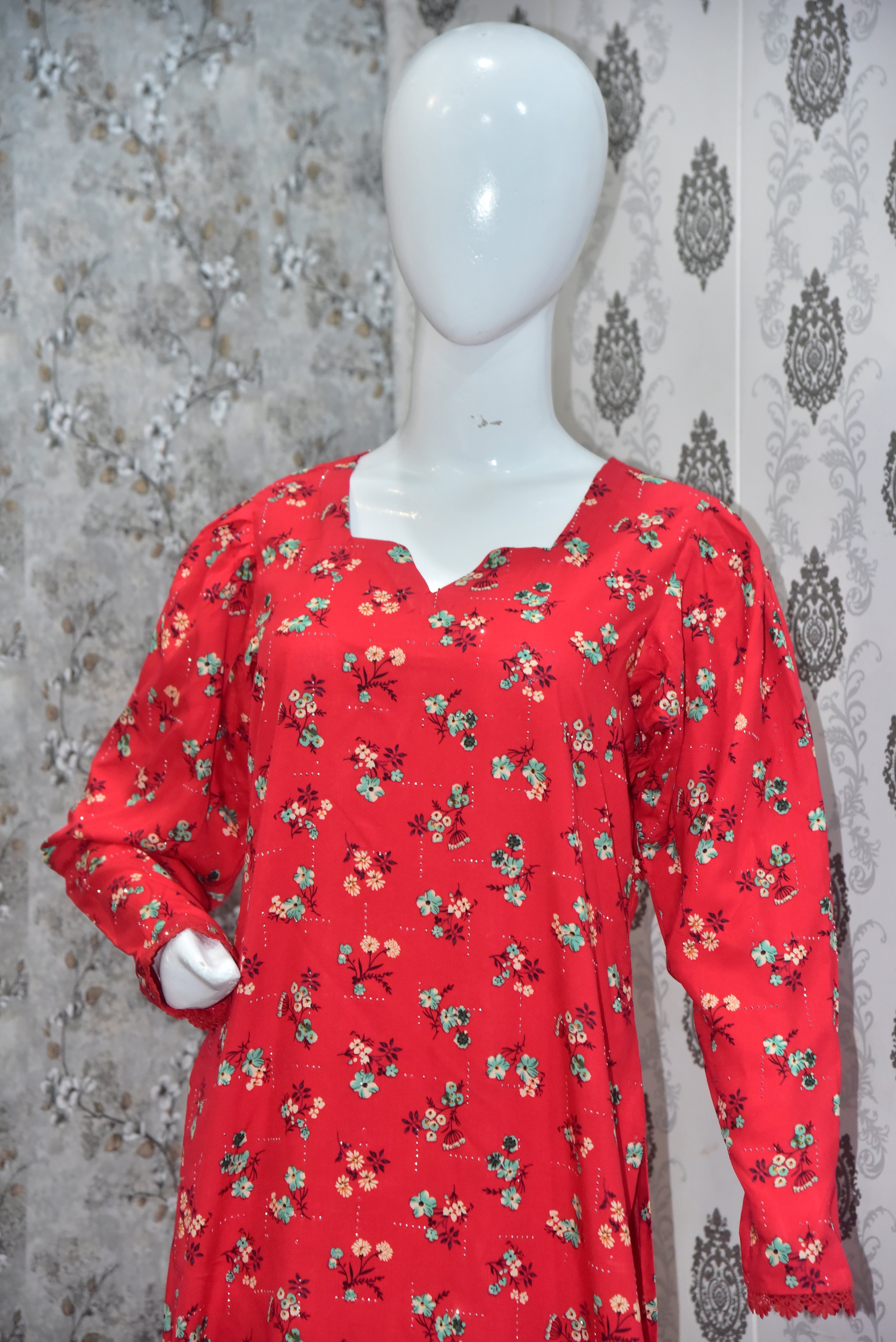 2 Piece Linen Stone Work Stitched Suit