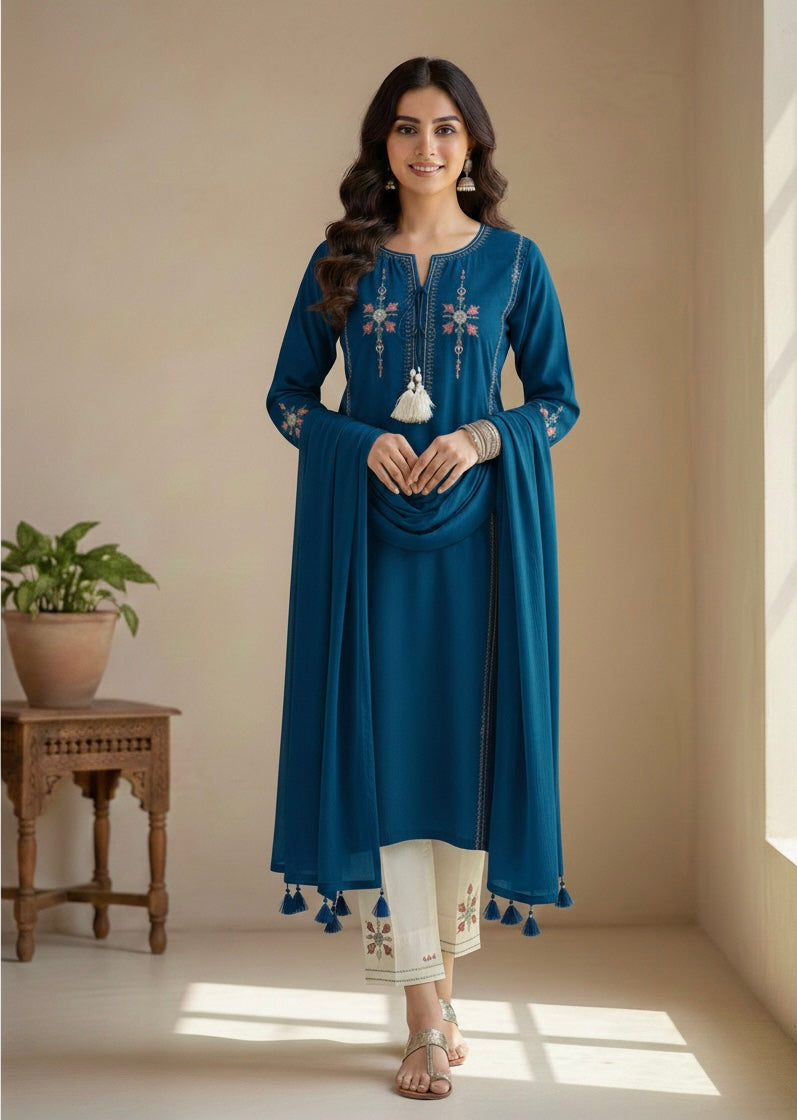 Eid Collection – Embroidered Lawn 3-Piece Unstitched Sui