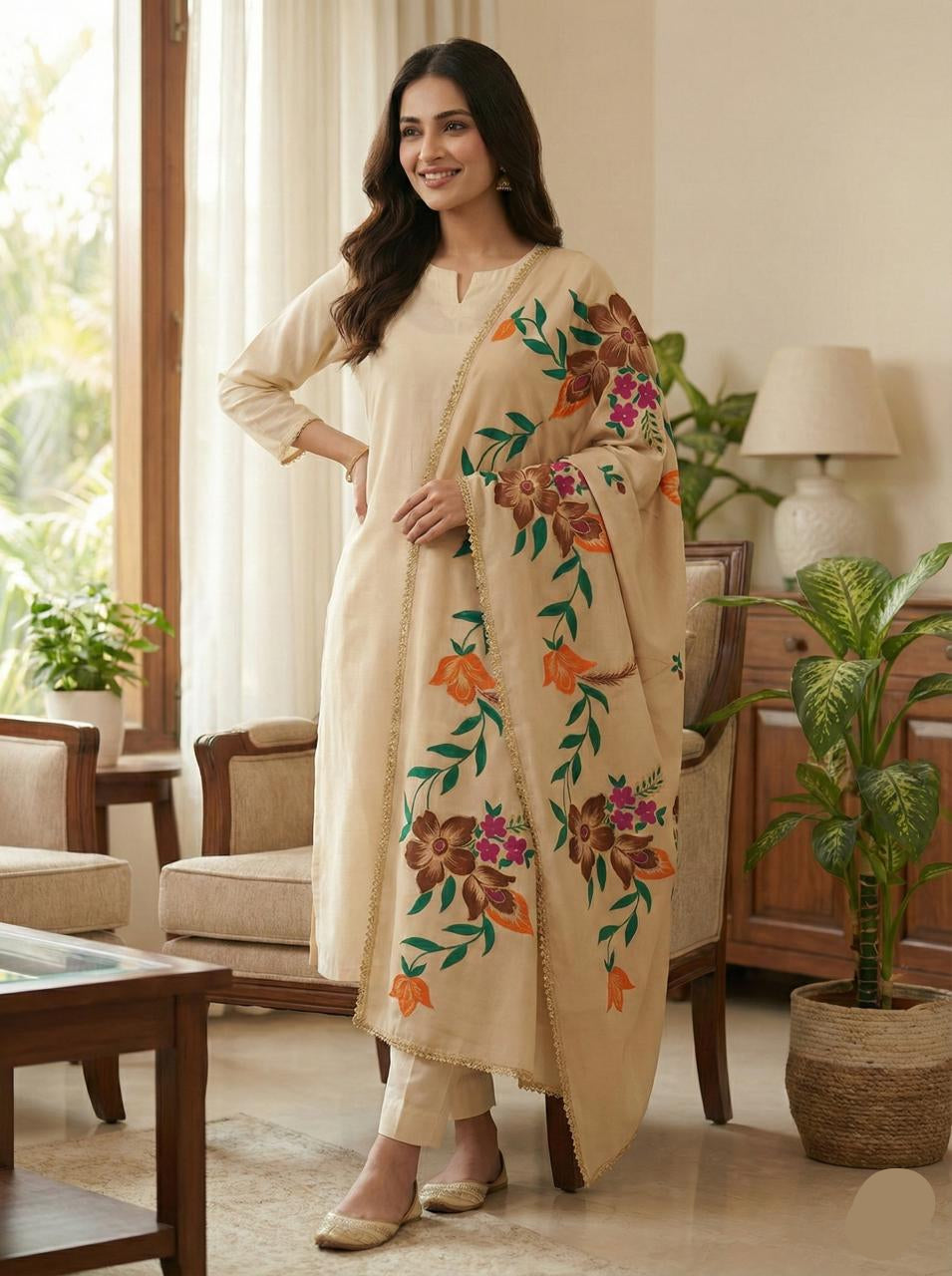 Handcrafted Pashmina Wool Paint Shawl